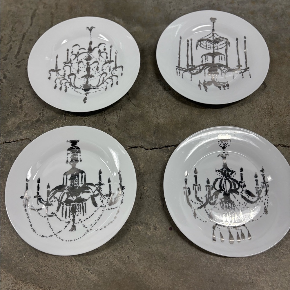 Elegant Chandelier Design Desert Plates - Set of 4